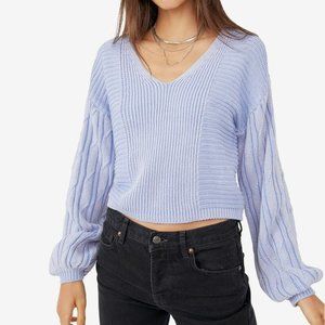 Free People When It Rains V-Neck Sweater - Small